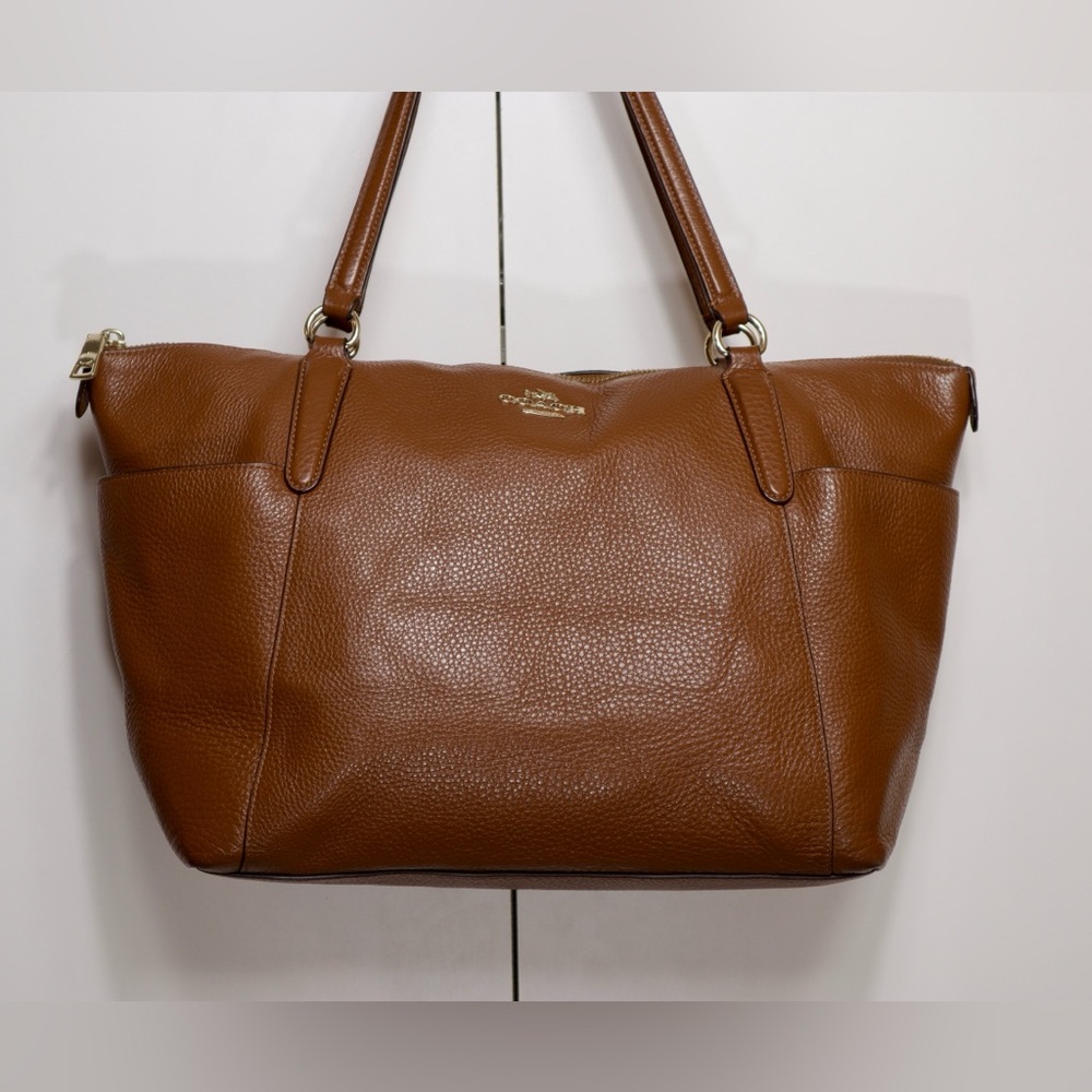 Coach Ava Tote (style number F37216) in saddle brown pebbled leather